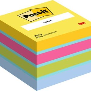 Lapeliai lipnūs-mini kubas Post-it® Ultra 51x51mm 400 lapelių neoninių ryškių spalvų