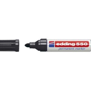 Permanentinis žymeklis Edding 550, apvaliu galiuku, 3-4mm, juodos spalvos