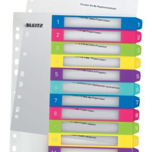 Skiriamieji lapai Leitz WOW Print, A4+, 1-12, plastikiniai, įvairių spalvų - Image 6