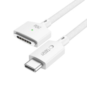 Tech-Protect MMC01 UltraBoost MAGNETINIS MACBOOK KABELIS TYPE-C Į MAGSAFE 3 140W 200CM BALTAS - Image 2