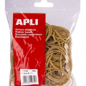 Kanceliarinės gumelės Apli, 80x2mm, 100g, natūralios spalvos