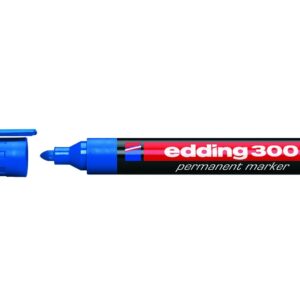Permanentinis žymeklis Edding 300, apvaliu galiuku, 1,5-3mm, mėlynos spalvos