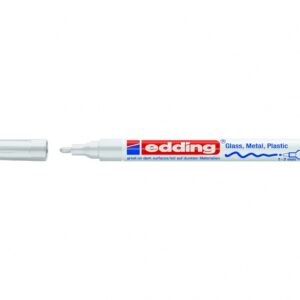 Žymeklis Edding 751 lako pagrindu, apvaliu galiuku, 1-2mm, skirtas dekoravimui, baltos spalvos