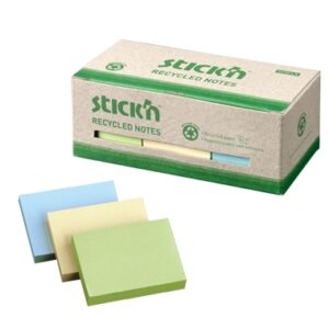 Lipnūs lapeliai Stick´N Eco 21407, 38x51mm, 12x100 lapelių, 3 pastelinių spalvų