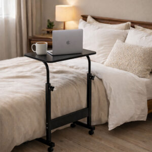 Mobile laptop table – side desk for armchair, black, ModernHome - Image 3