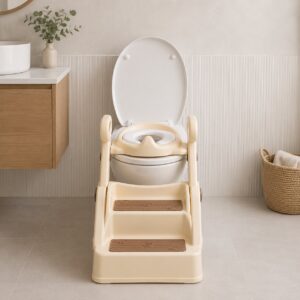 Toilet training seat for children with steps, ladder and handles ECOTOYS - Image 3
