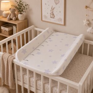 Rigid contoured changing mat topper 85x50 cm for crib and dresser stars ECOTOYS - Image 3
