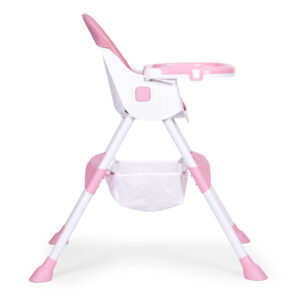 Vaikiška maitinimo kėdutė su padėklu ir krepšiu, 5 taškų saugos diržai, rožinė, ECOTOYS - Image 3