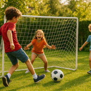 Du futbolo vartai su tinklu 180x122 cm, MOVEPRO - Image 3