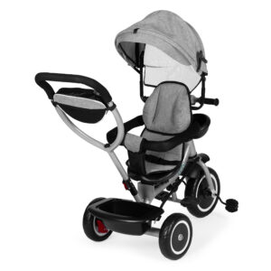 2-in-1 tricycle stroller, swivel seat, foldable canopy, gray, ECOTOYS - Image 3