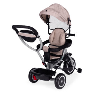2-in-1 tricycle stroller, swivel seat, foldable canopy, beige, ECOTOYS - Image 3