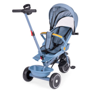 2-in-1 tricycle stroller, swivel seat, foldable canopy, blue, ECOTOYS - Image 3