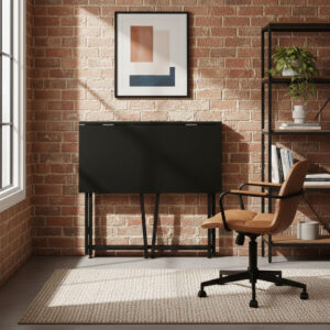 Folding computer desk 80x45 cm laptop table black ModernHome - Image 3