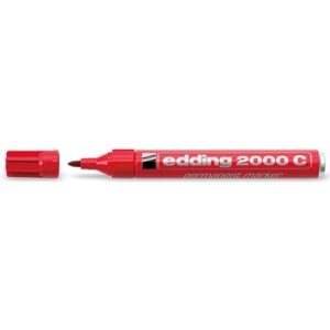 Permanentinis žymeklis Edding 2000C, apvaliu galiuku, 1,5-3mm, raudonos spalvos