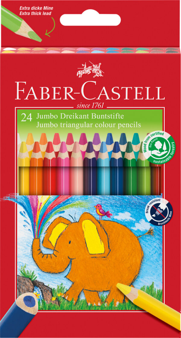 116524_Jumbo Triangular colour pencils, wallet of 24