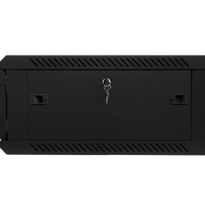 Lanberg wall-mounted installation rack cabinet 19'' 4U 600x600mm black (glass door)