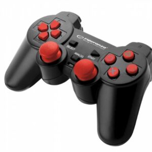 Esperanza EGG106R žaidimų valdiklis Žaidimų pultelis PC,Playstation 2,Playstation 3 Analoginis / skaitmeninis USB 2.0 Juoda, Raudona
