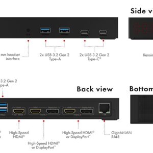 ICY BOX IB-DK2246AC Vielinis USB 3.2 Gen 2 (3.1 Gen 2) Type-A Juoda - Image 2