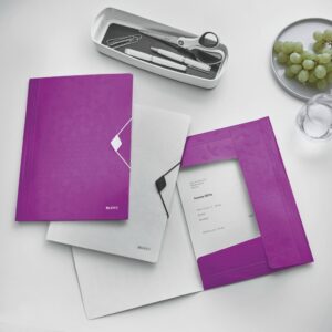 Aplankas dokumentams LeItz Wow, A4, su gumele, plastikinis, violetinės spalvos - Image 2