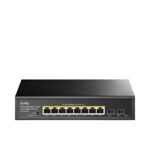 Cudy GS1008PS2 tinklo komutatorius Ne-valdomas Gigabit Ethernet (10/100/1000) Maitinimas per Eternetą (PoE) Juoda