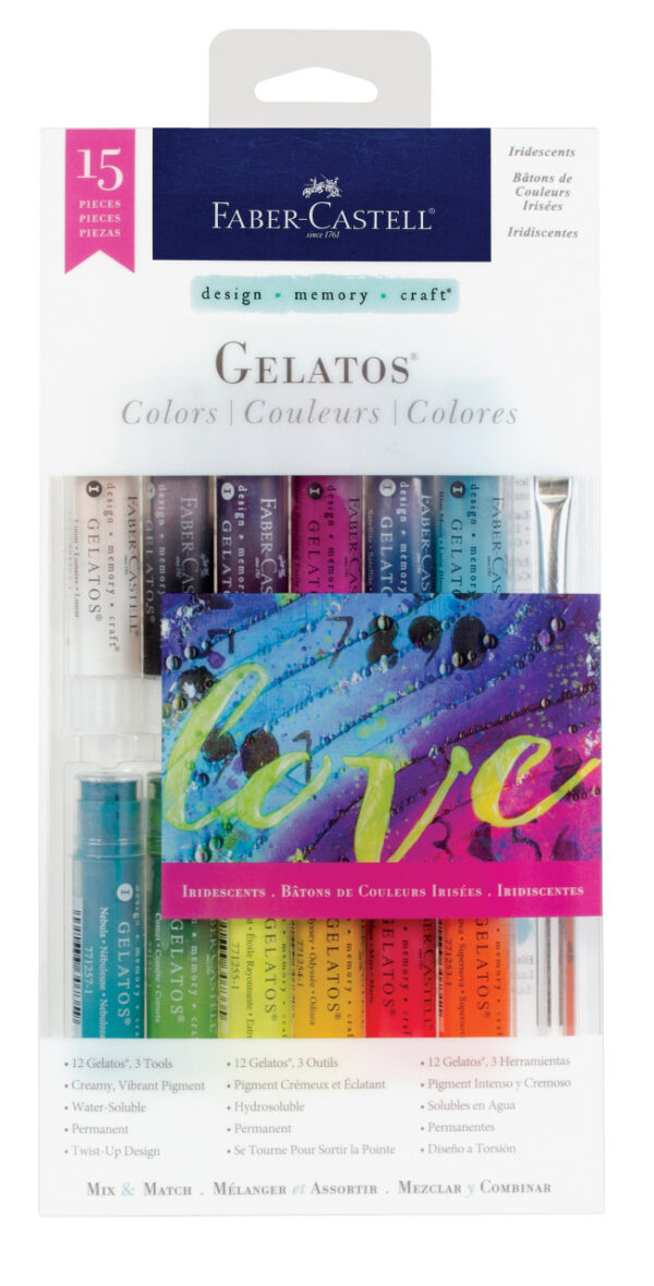 121819_Gelatos watersoluble crayons, iridescent tones, 15 pieces