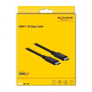 DeLOCK 86980 USB kabelis USB4 Gen 2x2 2 m USB C 20 Gbit/s 100 W Juoda - Image 3