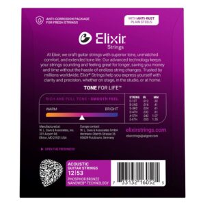 Elixir 16052 Phosphor Bronze Light NW - akustinės gitaros stygos (12-53) - Image 2