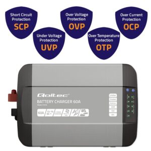Qoltec 51916 Išmanusis „Monolith“ įkroviklis LiFePO4 AGM GEL SLA akumuliatoriams | 60A | 12V - Image 3