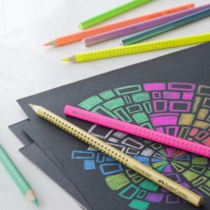 Spalvoti pieštukai Faber-Castell Grip, 12 neoninių spalvų - Image 2