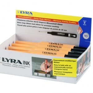 Permanentinis žymeklis Lyra Ink, statybinis, juodos spalvos