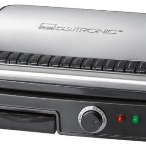Clatronic KG 3487 elektrinis grilis (2000 W stalinis, juodos ir sidabrinės spalvos)