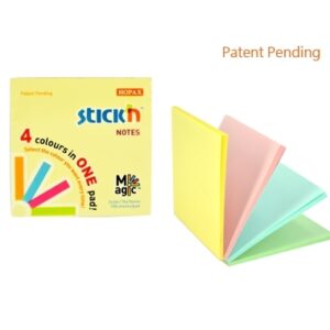 Lipnūs lapeliai Stick´N Magic Pads 21571, 76x76mm, 4x25 lapelius, 4 pastelinės spalvos