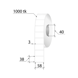 Terminės etiketės ECO 58x38mm 1000vnt.