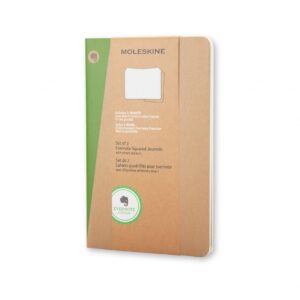 *Užrašų knygutė Moleskine Evernote 13x21cm, langeliais, minkštu viršeliu, 2vnt/pak, rudos spalvos