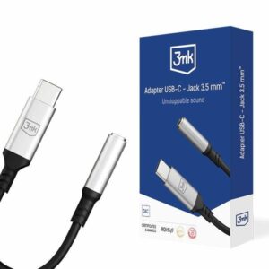 3MK Adapteris USB-C - Jack 3,5 mm DAC black - Image 1