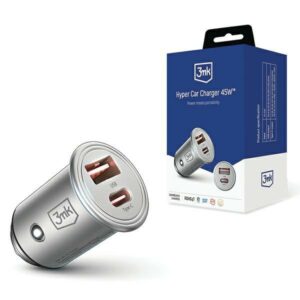 3MK Hyper automobilinis įkroviklis 45W automobilinis įkroviklis 1xUSB-A + 1xUSB-C - Image 1