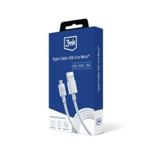 3MK Hyper Cable USB-A - Micro USB1.2m 5V 2,4A White cable - Image 9