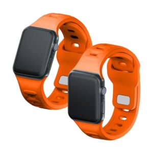 3MK Silicone Watch apyrankė oranžinės spalvos for Apple Watch 42/44/45/49mm - Image 5