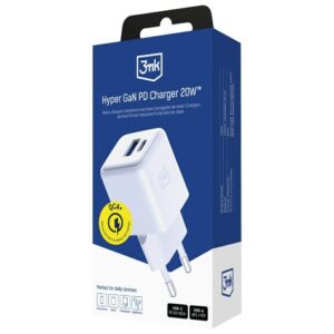 Laidinis įkroviklis 3MK Hyper GaN Charger 20W 1xUSB-A 1XUSB-C PD QC4+ baltos spalvos - Image 10
