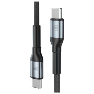 Kabelis 3MK Hyper Kabelis N-SERIES USB-C į USB-C 2m 20V/3A 60W juodos spalvos - Image 2