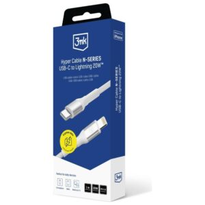 Kabelis 3MK Hyper Kabelis N-SERIES USB-C į Lightning 1m 9V/2A 20W white - Image 8