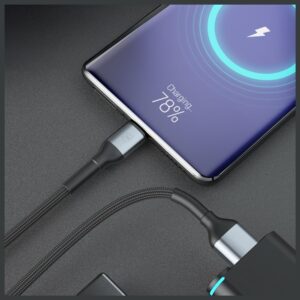 Kabelis 3MK Hyper Kabelis N-SERIES USB-A į USB-C 1m 9V/2A 18W QC 3.0 juodos spalvos - Image 4