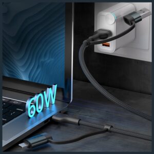 Kabelis 3MK Hyper Kabelis N-SERIES USB-A/USB-C į USB-C/Lightning 1.2m 9V/2A 60W - Image 5