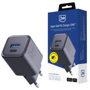 Laidinis įkroviklis 3MK Hyper Charger PD 33W GaN QC4+ PPS AFC FCP SCP USB-A + USB-C juodos spalvos - Image 1