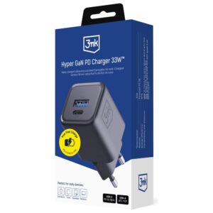 Laidinis įkroviklis 3MK Hyper Charger PD 33W GaN QC4+ PPS AFC FCP SCP USB-A + USB-C juodos spalvos - Image 7