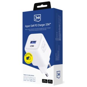 Laidinis įkroviklis 3MK Hyper Charger PD 33W GaN QC4+ PPS AFC FCP SCP USB-A + USB-C baltos spalvos - Image 7