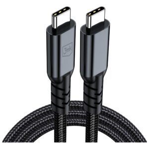 Kabelis 3MK Hyper Kabelis N-SERIES USB-C Thunderbolt 4 1m 48V/5A 40Gb/s 240W 8K60Hz juodos spalvos - Image 2