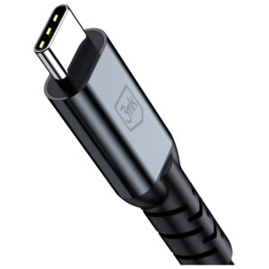 Kabelis 3MK Hyper Kabelis N-SERIES USB-C Thunderbolt 4 1m 48V/5A 40Gb/s 240W 8K60Hz juodos spalvos - Image 3