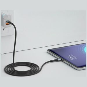 Kabelis 3MK Hyper Kabelis N-SERIES USB-C į Micro USB 3m QC 3.0 5V/2A 10W juodos spalvos - Image 4