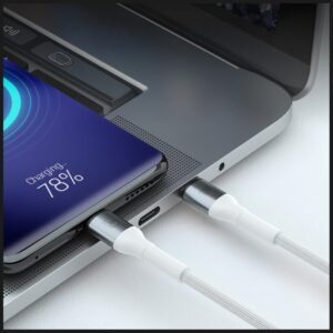 Kabelis 3MK Hyper Kabelis N-SERIES USB-C į USB-C 2m PD 3.0 QC 3.0 20V/5A 100W White - Image 2